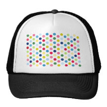 Rainbow polka dots hat