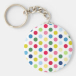 Rainbow polka dots keychains