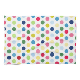 Rainbow polka dots kitchen towels