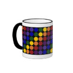 Rainbow Polka Dots on Black Coffee Mug
