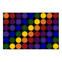 Rainbow Polka Dots on Black posters