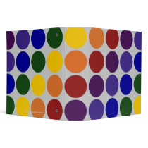 Rainbow Polka Dots on Grey binders