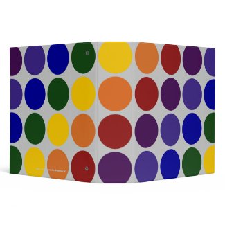 Rainbow Polka Dots on Grey binder