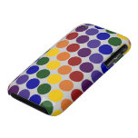 Rainbow Polka Dots on Grey Case-Mate iPhone 3 Case