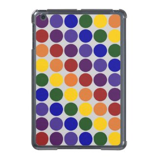 Rainbow Polka Dots On Grey iPad Mini Case