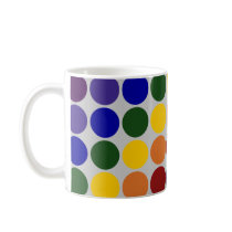 Rainbow Polka Dots on Grey mugs