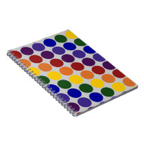 Rainbow Polka Dots on Grey notebooks