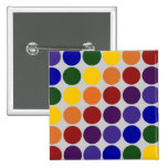 Rainbow Polka Dots on Grey Pinback Buttons
