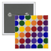 Rainbow Polka Dots on Grey buttons