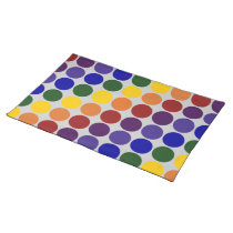 Rainbow Polka Dots on Grey placemats