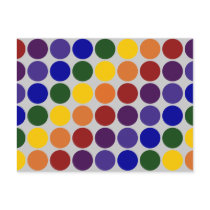 Rainbow Polka Dots on Grey postcards