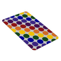 Rainbow Polka Dots on Grey magnets