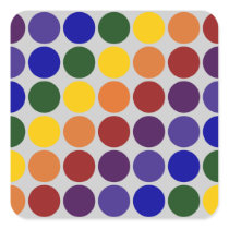 Rainbow Polka Dots on Grey stickers