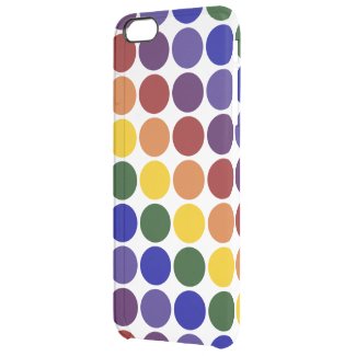 Rainbow Polka Dots on Transparent Background Uncommon Clearly™ Deflector iPhone 6 Plus Case