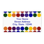 Rainbow Polka Dots on White address label
