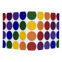 Rainbow Polka Dots on White binders