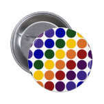 Rainbow Polka Dots on White Buttons