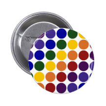 Rainbow Polka Dots on White Buttons