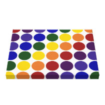 Rainbow Polka Dots on White canvas prints