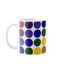 Rainbow Polka Dots on White mugs