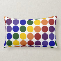 Rainbow Polka Dots on White pillows