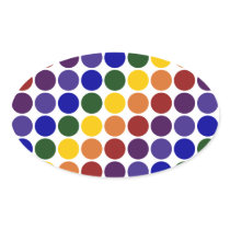 Rainbow Polka Dots on White stickers