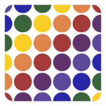Rainbow Polka Dots on White stickers