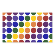 Rainbow Polka Dots on White stickers