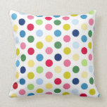 Rainbow polka dots pillow