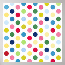 Rainbow polka dots poster
