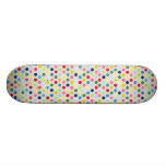 Rainbow polka dots skate deck