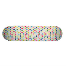 Rainbow polka dots skate deck