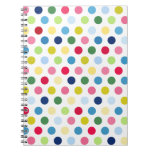 Rainbow polka dots spiral note books