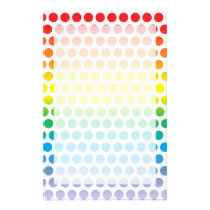 Rainbow Polka Dots White stationery