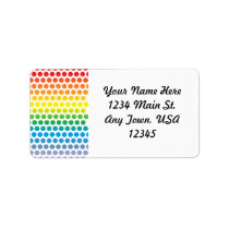 Rainbow Polka Dots White labels