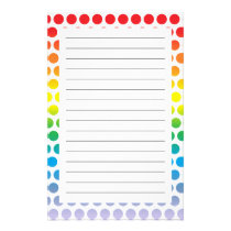 Rainbow Polka Dots White stationery