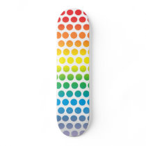 Rainbow Polka Dots White