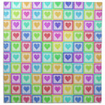 Rainbow PolkaDot Heart Pattern Printed Napkins