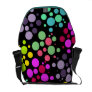 Rainbow Polkadots Black Messenger Bag