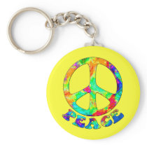 Rainbow Pool Peace Keychain