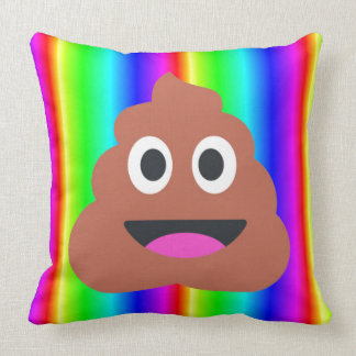 rainbow poop emoji pillow