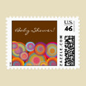 Rainbow Pop Circles Baby Shower Invitation Stamps