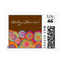 Rainbow Pop Circles Baby Shower Invitation Stamps