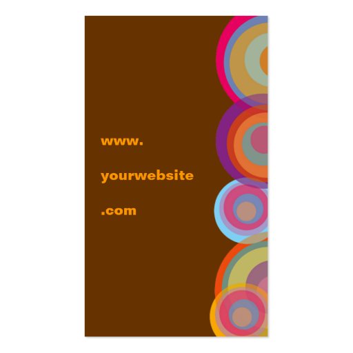 Rainbow Pop Circles Colorful Retro Fun Groovy Chic Business Cards (back side)