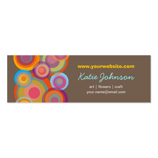 Rainbow Pop Circles Colorful Retro Fun Groovy Chic Business Cards