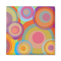 Rainbow Pop Circles Fun Groovy Colorful Magnet