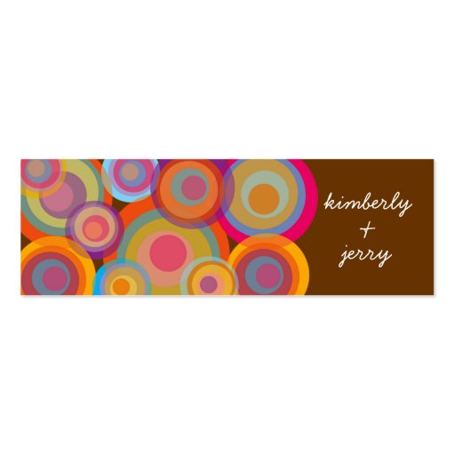 Rainbow Pop Circles Fun Groovy Thank You Gift Tag Business Cards