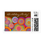 Rainbow Pop Circles Save Date / Thank You Postage