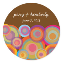 Rainbow Pop Circles Thank You Gift Favors Sticker by fat_fa_tin Rainbow Pop Circles Thank You Gift Favors Sticker