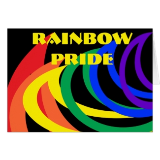 Rainbow Pride Abstract Bold Colors Blank Card